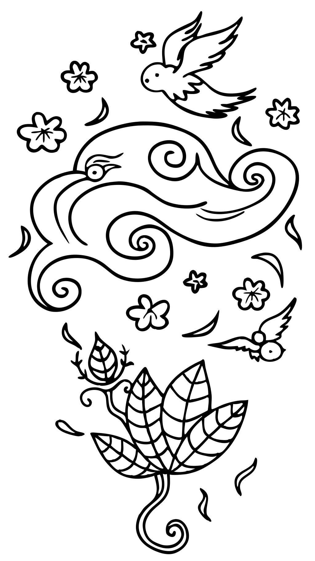 coloring page of wind